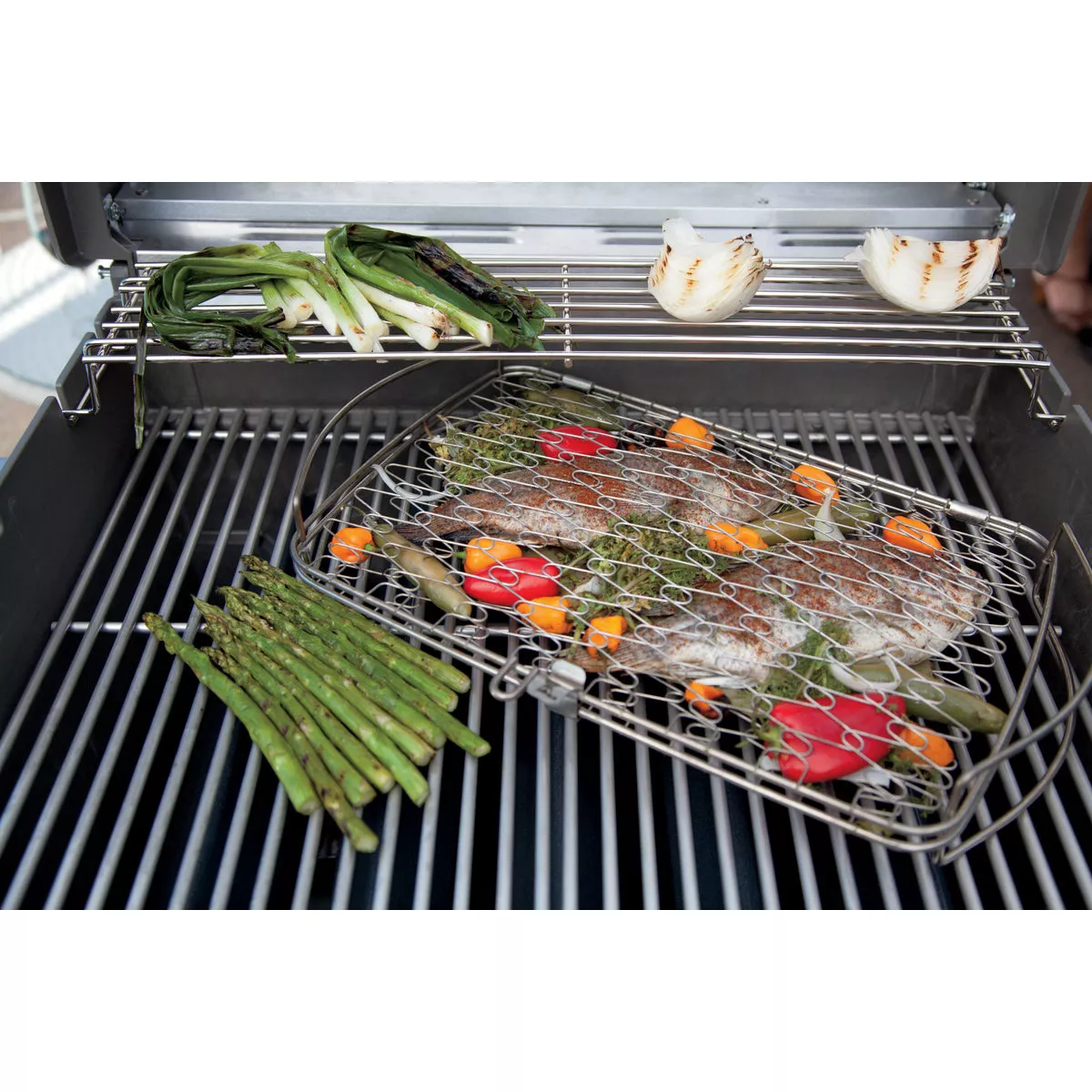 Weber 10 In. W. x 16 In. L. x 2.25 In. D. Large Flexible Wire Fish Grill Basket - photo 7