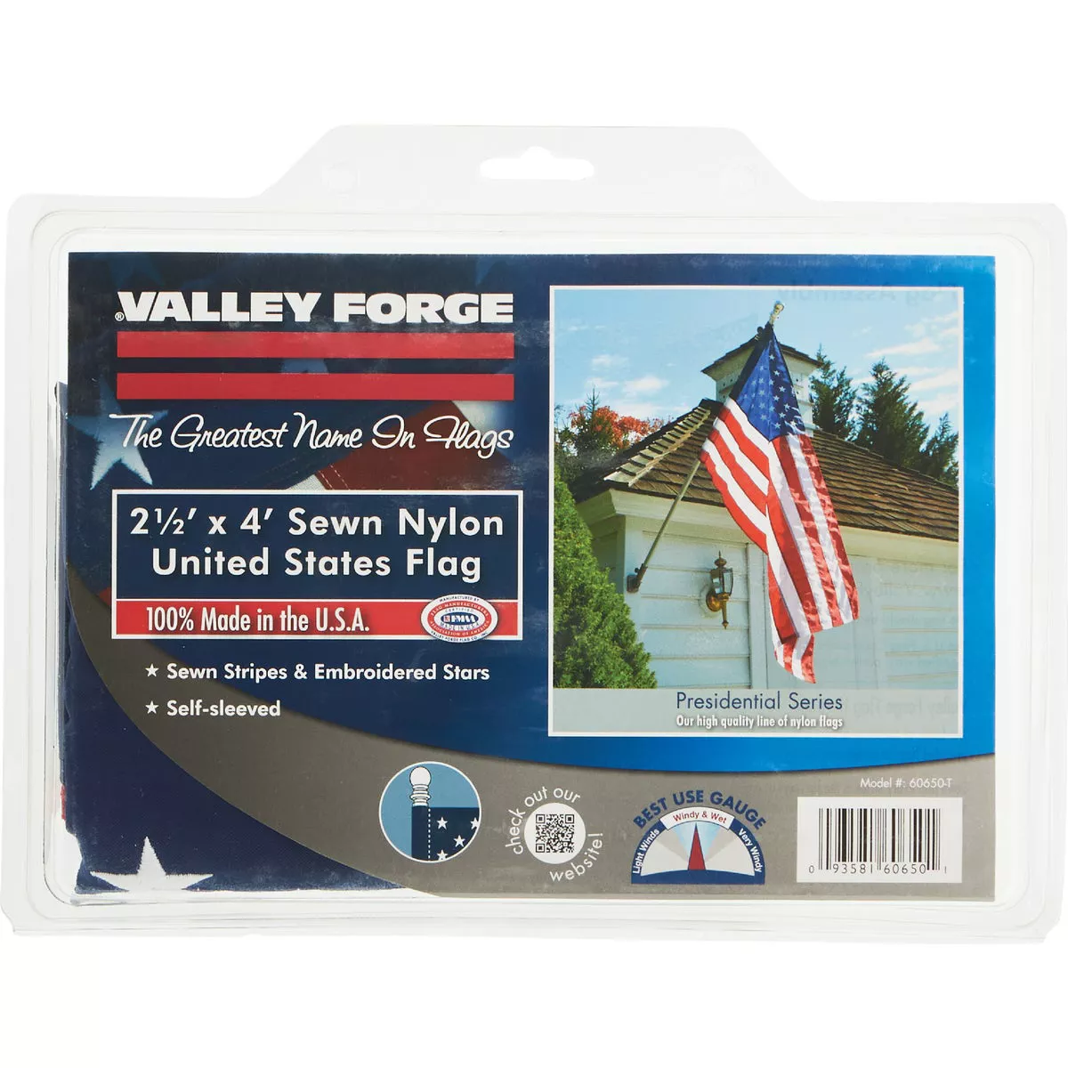 Valley Forge 2.5 Ft. x 4 Ft. Nylon Presidential Series American Flag - photo 2