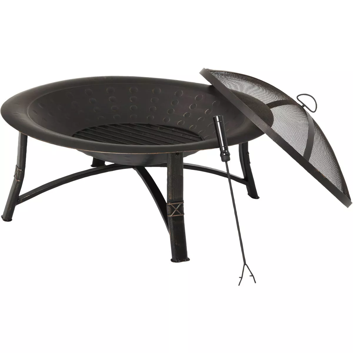 Outdoor Expressions 35 In. Antique Bronze Round Steel Fire Pit - photo 2