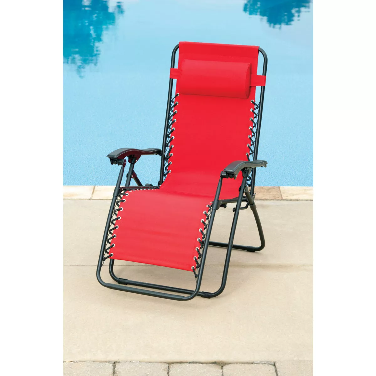 Outdoor Expressions Zero Gravity Relaxer Red Convertible Lounge Chair - photo 3