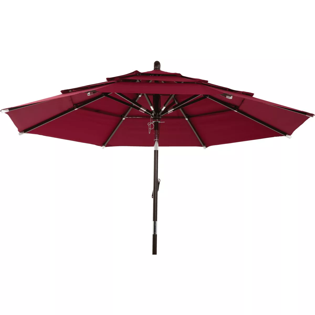 Outdoor Expressions 9 Ft. 3-Tier Tilt/Pulley Burgundy Patio Umbrella - photo 4