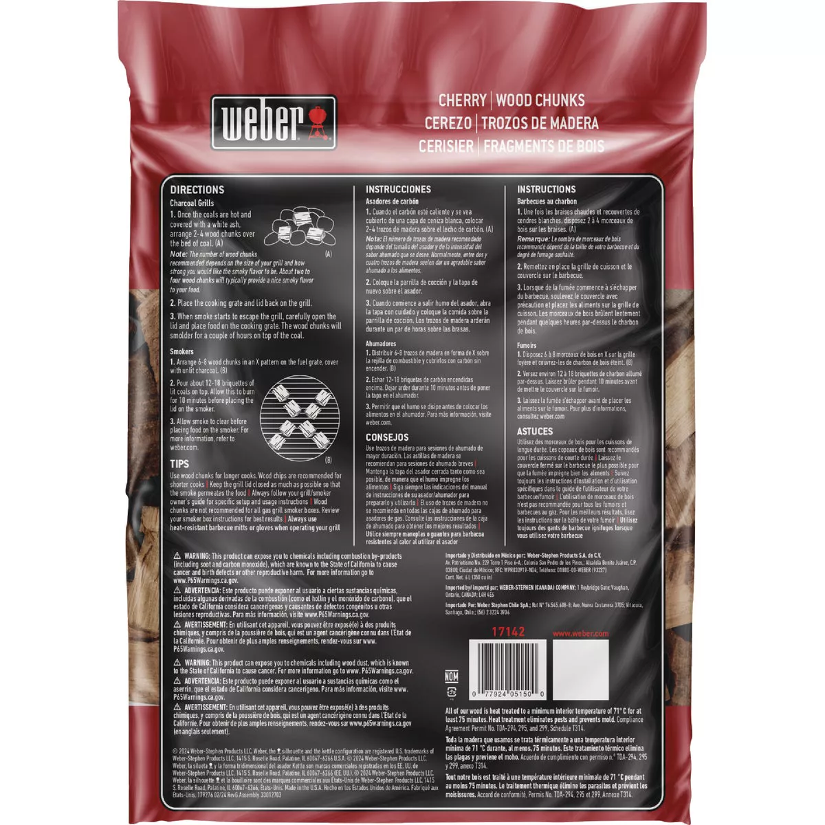 Weber 350 Cu. In. Cherry Wood Chunks - photo 2