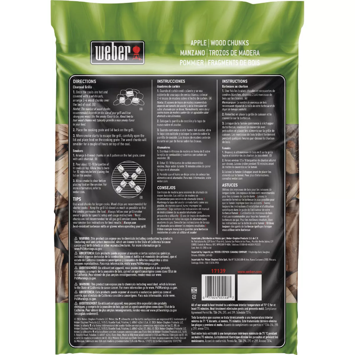 Weber 350 Cu. In. Apple Wood Chunks - photo 2