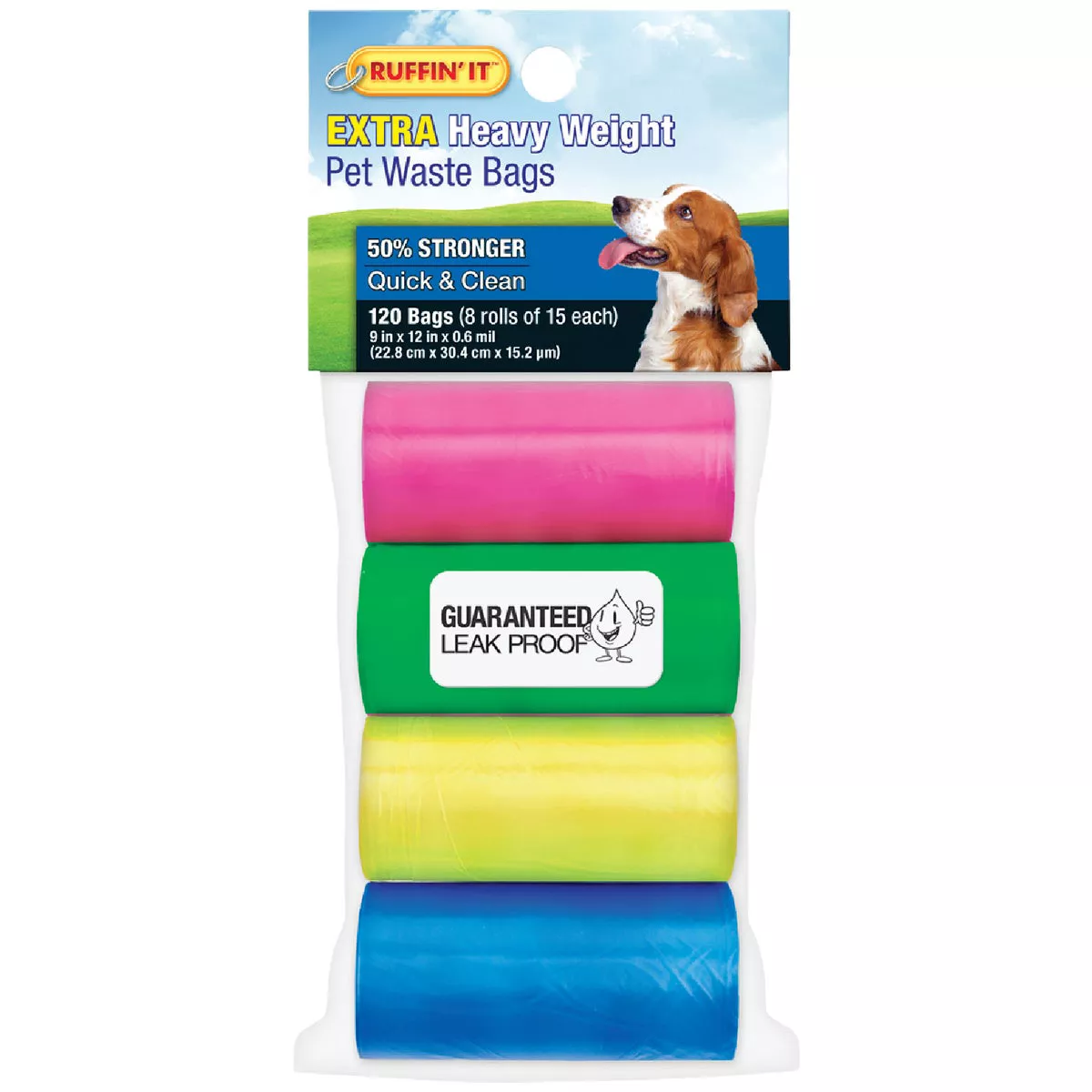 Ruffin' it 11 In. W. x 13.78 In. H. Multi-Color Pet Waste Bag (120-Pack)