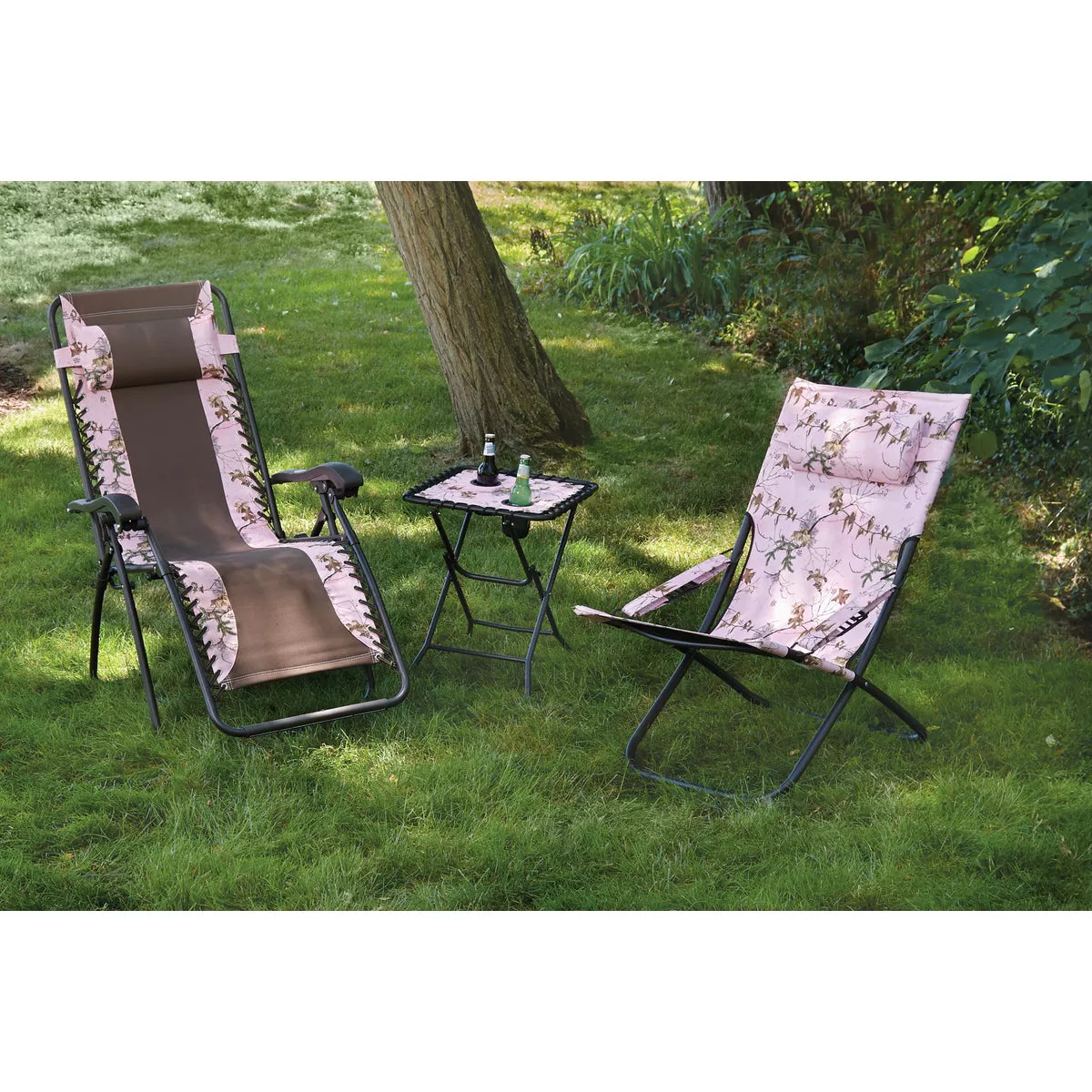 Outdoor Expressions RealTree Zero Gravity Relaxer Pink/Brown Camo Convertible Lounge Chair - photo 4