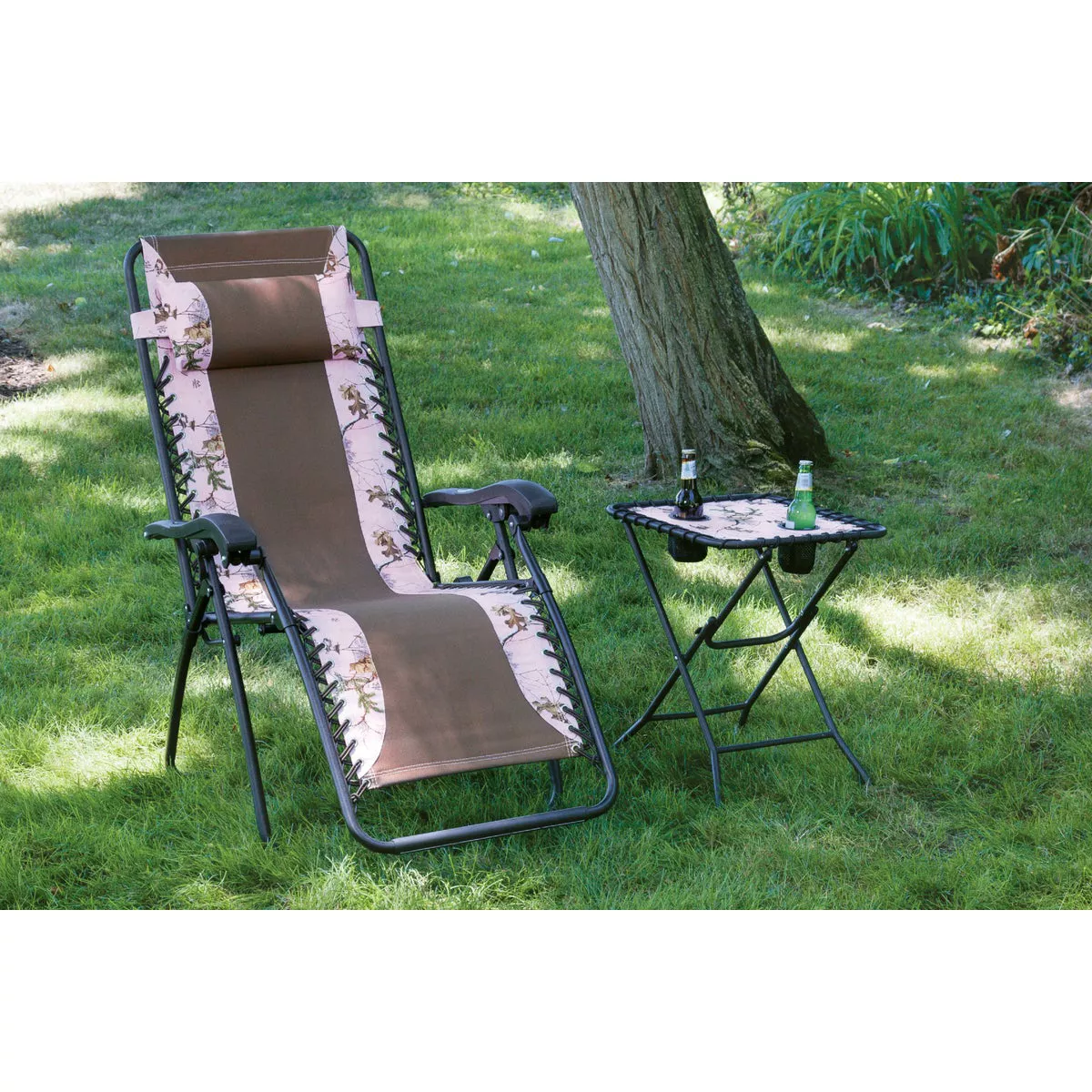 Outdoor Expressions RealTree Zero Gravity Relaxer Pink/Brown Camo Convertible Lounge Chair - photo 5