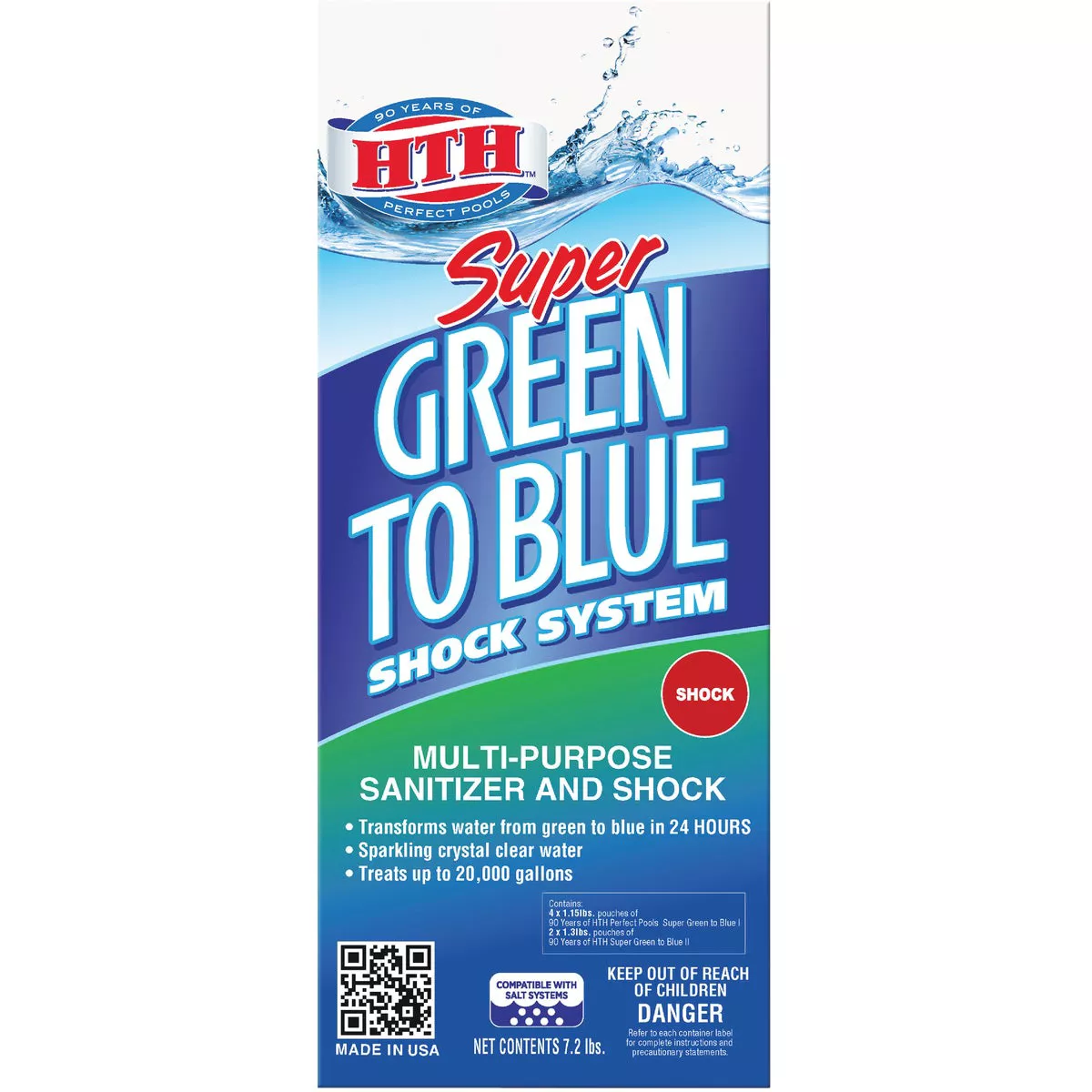 HTH 7.2 Lb. Green To Blue Super Shock Granule
