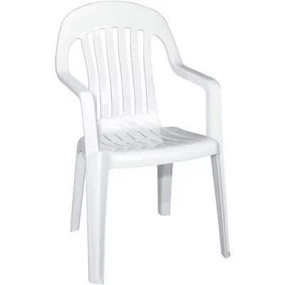 White resin store stackable chairs