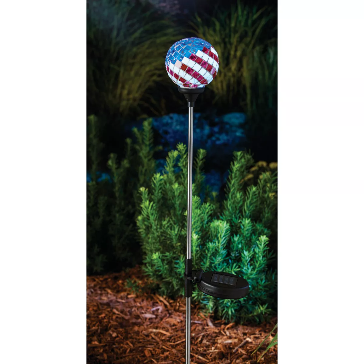 Solaris Americana Glass Globe 33 In. H. Solar Stake Light - photo 2
