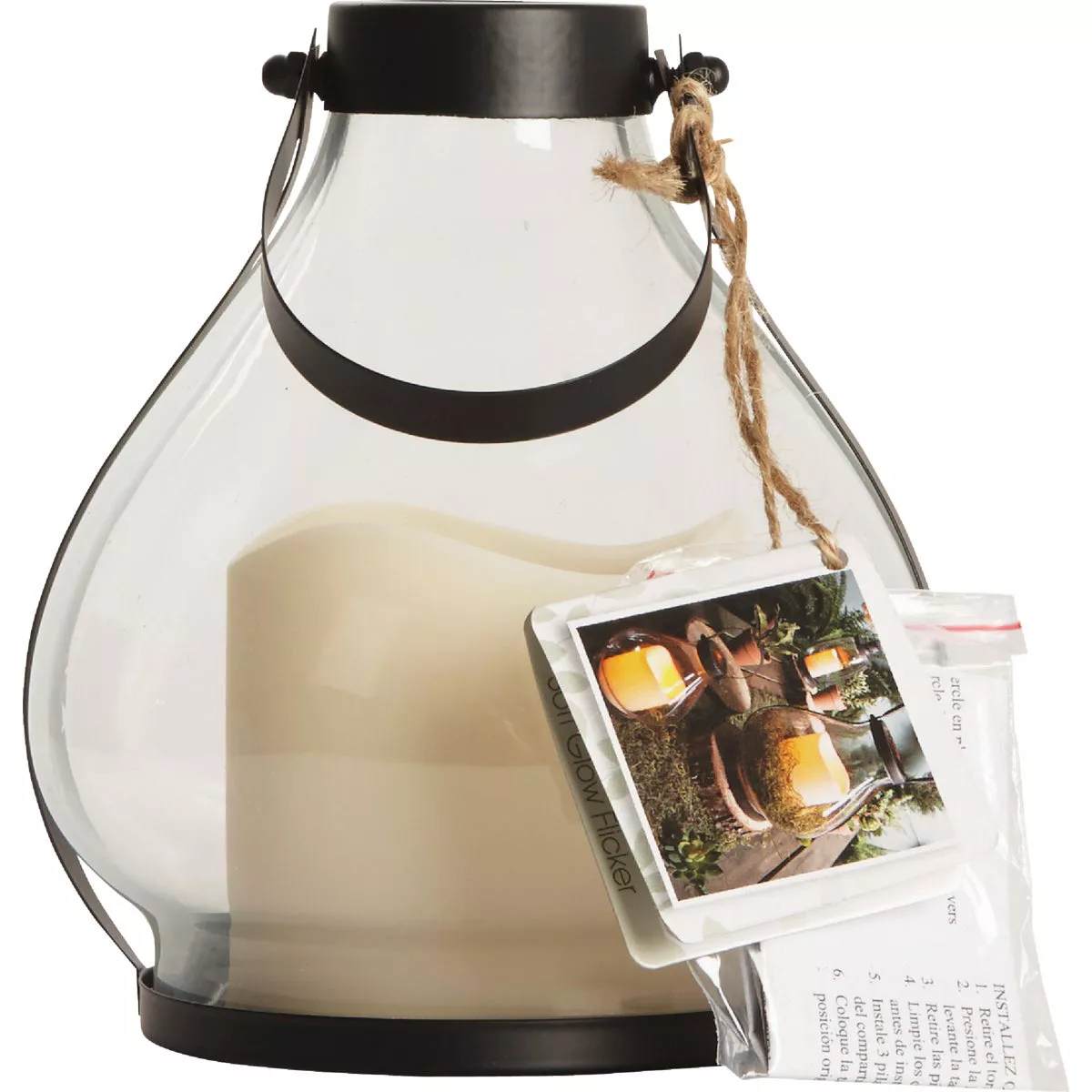 Gerson Everlasting Glow 5.75 In. H. x 5 In. Dia. Black Metal School House LED Lantern Patio Light - photo 3