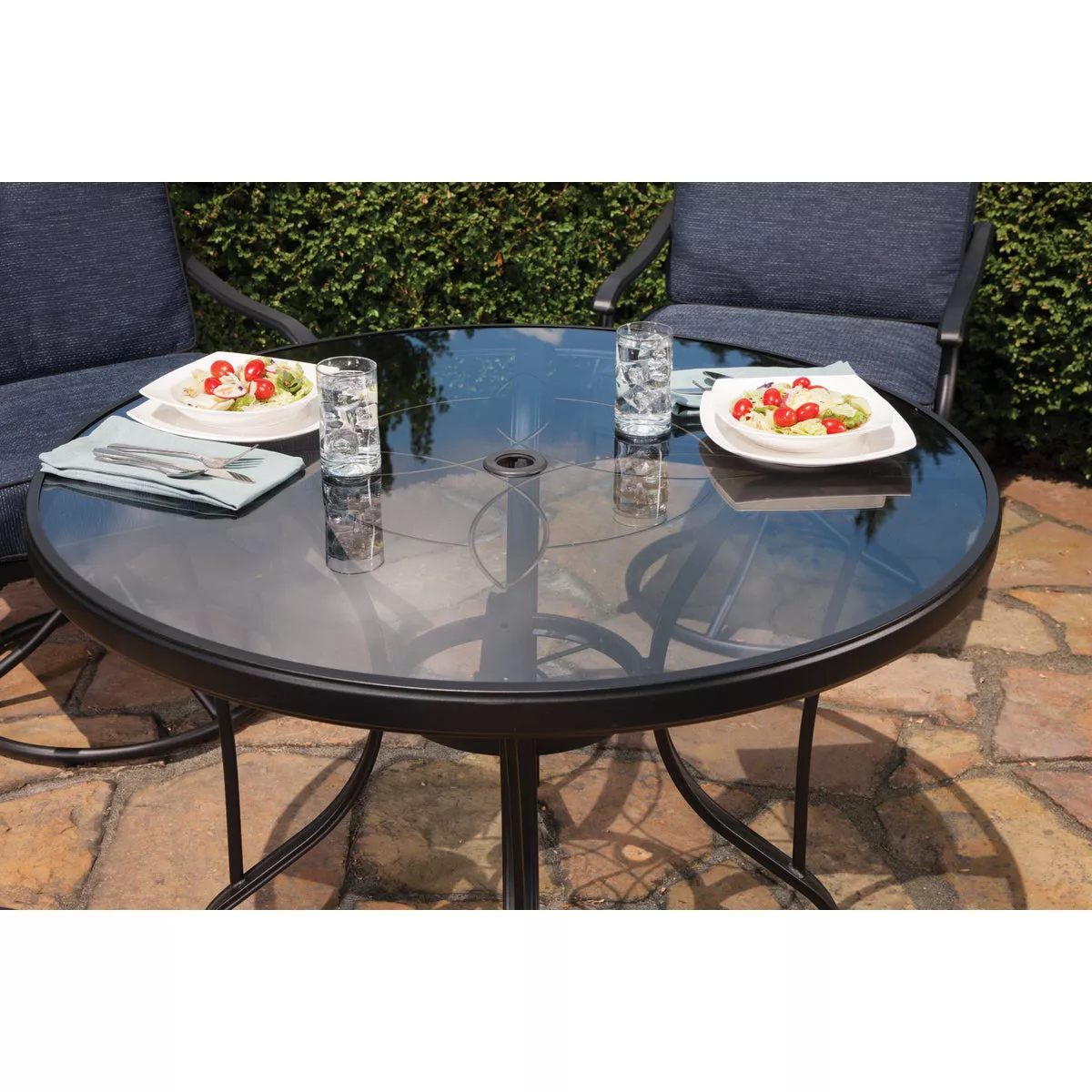 Outdoor Expressions Woodbridge 5-Piece Swivel Chair Dining Set with Cushions - photo 11