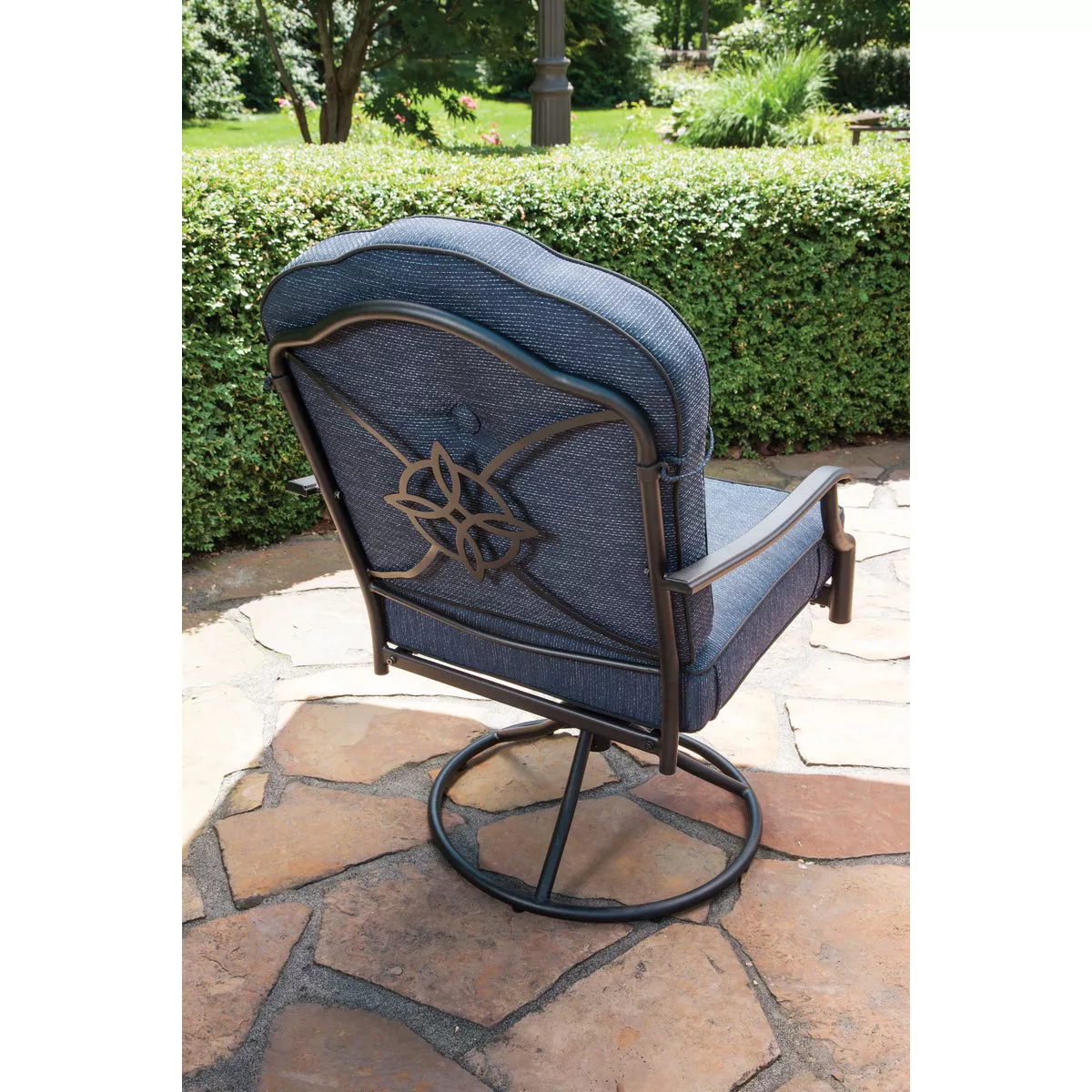 Outdoor Expressions Woodbridge 5-Piece Swivel Chair Dining Set with Cushions - photo 14