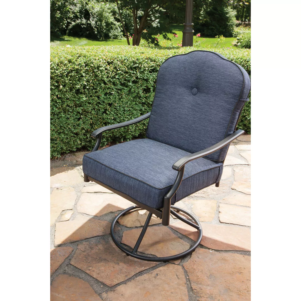 Outdoor Expressions Woodbridge 5-Piece Swivel Chair Dining Set with Cushions - photo 15