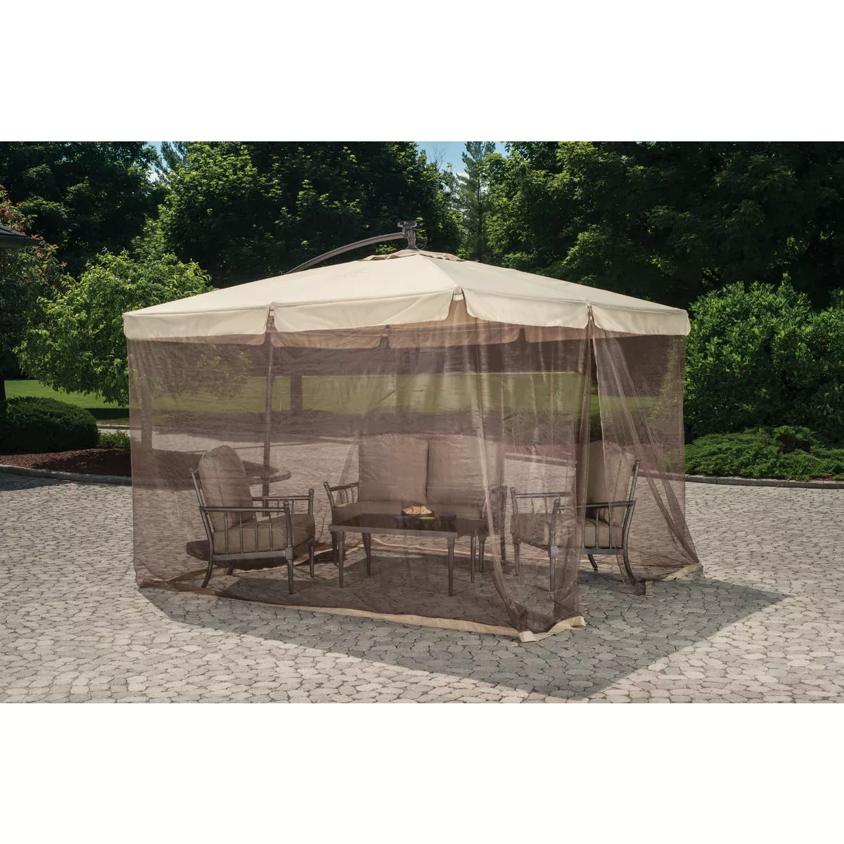 Outdoor Expressions 10 Ft. Gazebo Offset Tan Patio Umbrella - photo 6
