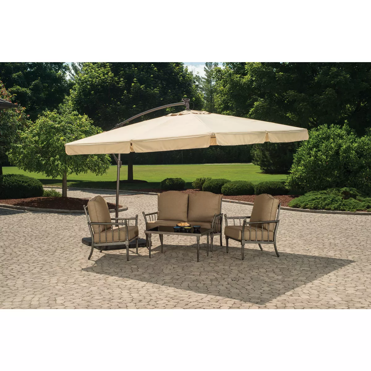 Outdoor Expressions 10 Ft. Gazebo Offset Tan Patio Umbrella - photo 7