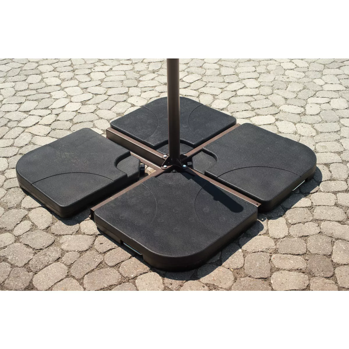 Outdoor Expressions 40 In. Square Black Plastic Umbrella Base (4-Piece) - photo 3