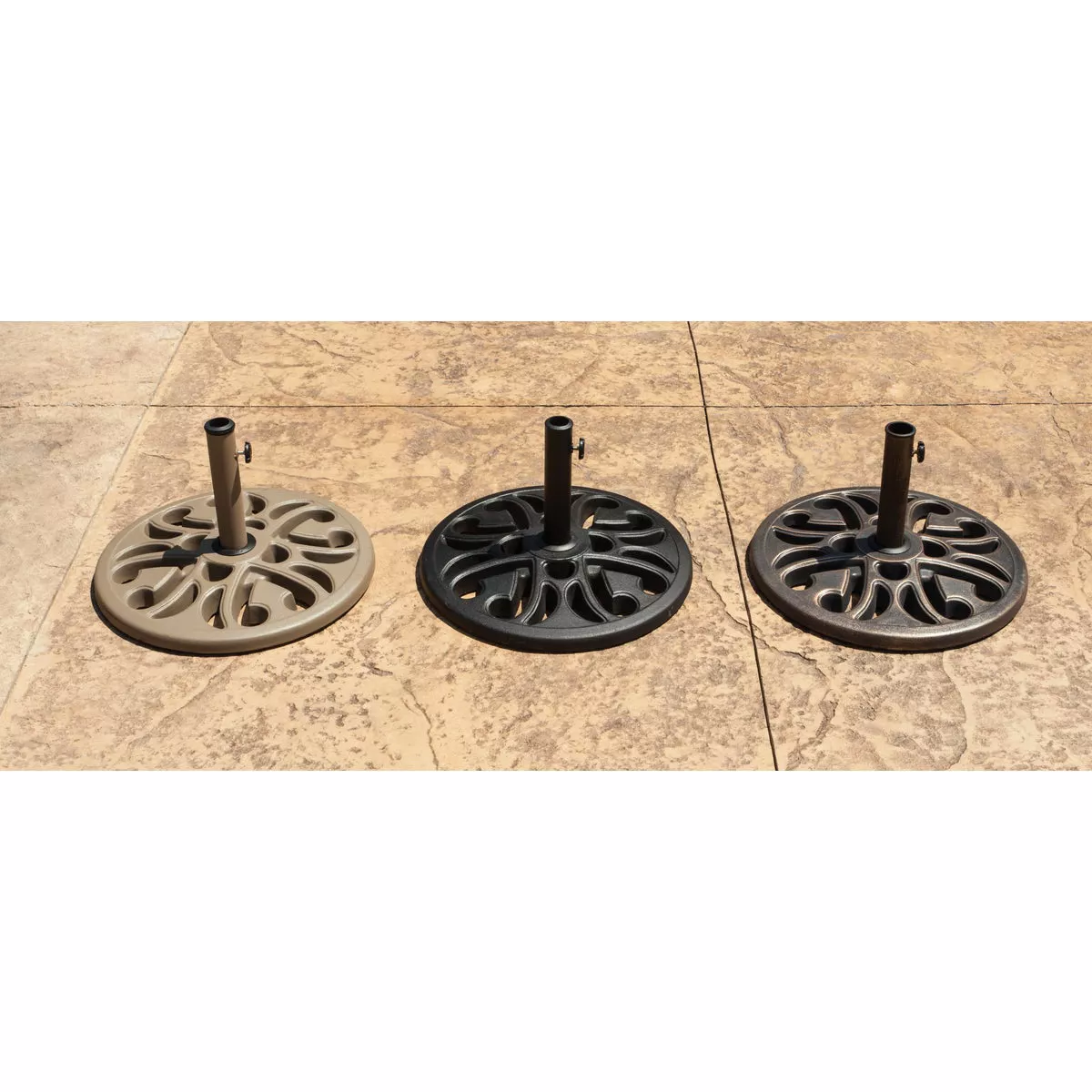 Outdoor Expressions 20 In. Round Tan Polyresin Umbrella Base - photo 2