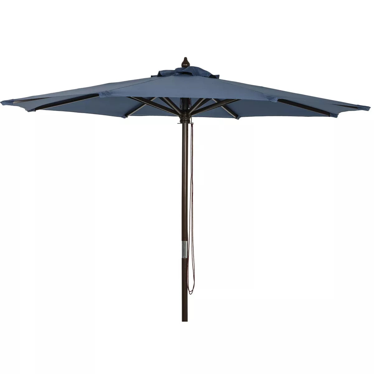Outdoor Expressions 7.5 Ft. Pulley Heather Blue Market Patio Umbrella with Chrome Plated Hardware
