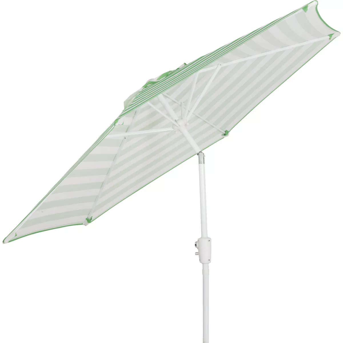 Outdoor Expressions 7.5 Ft. Tilt/Crank Green Striped Patio Umbrella - photo 3