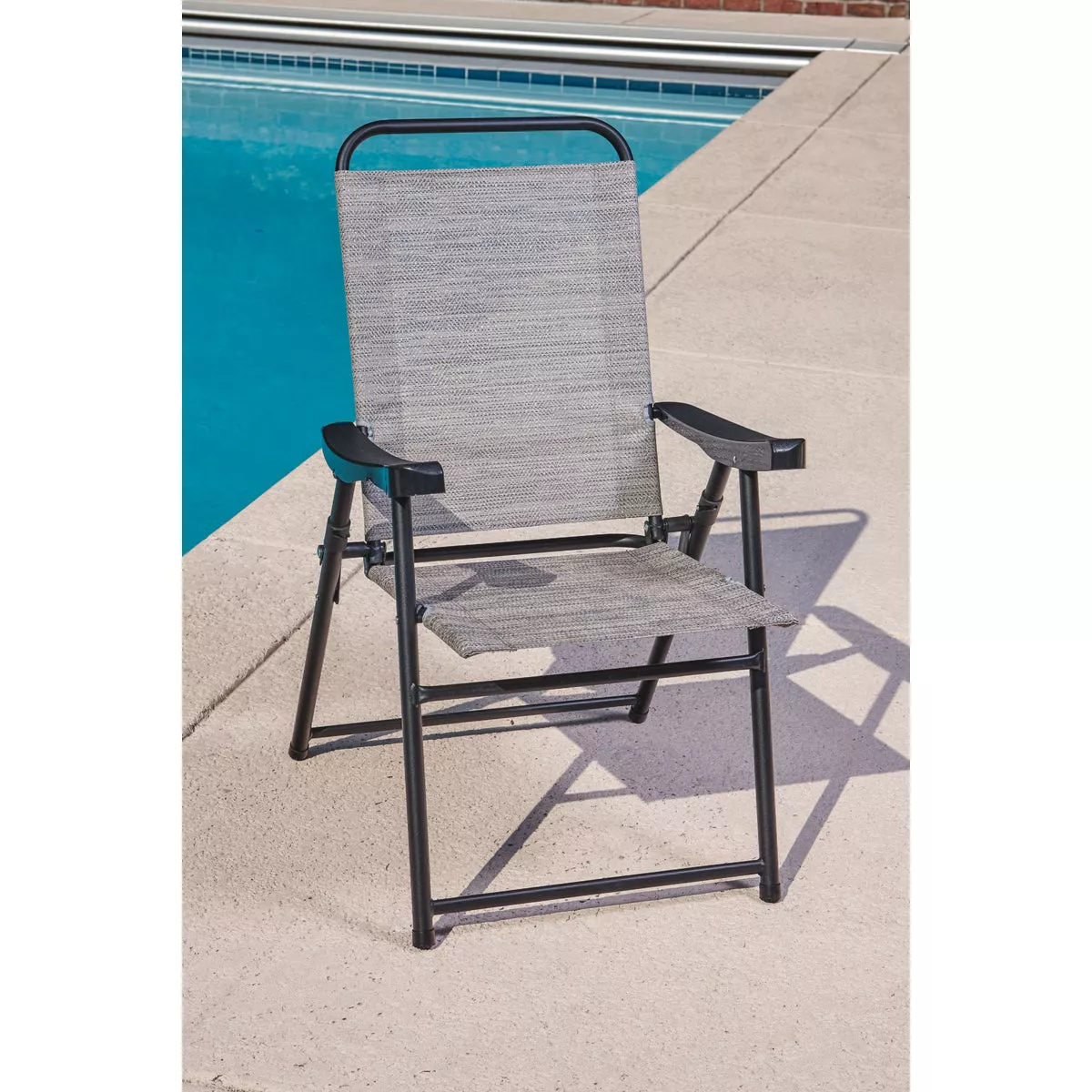 Outdoor Expressions Galveston Gray Sling Folding Chair - photo 6