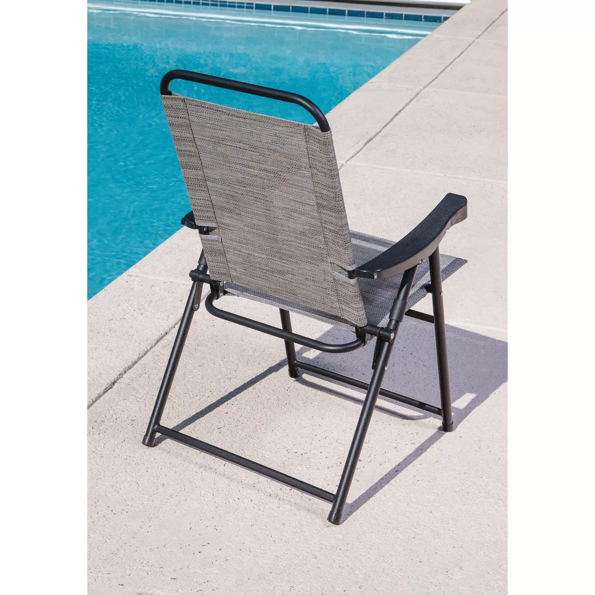 Outdoor Expressions Galveston Gray Sling Folding Chair - photo 7