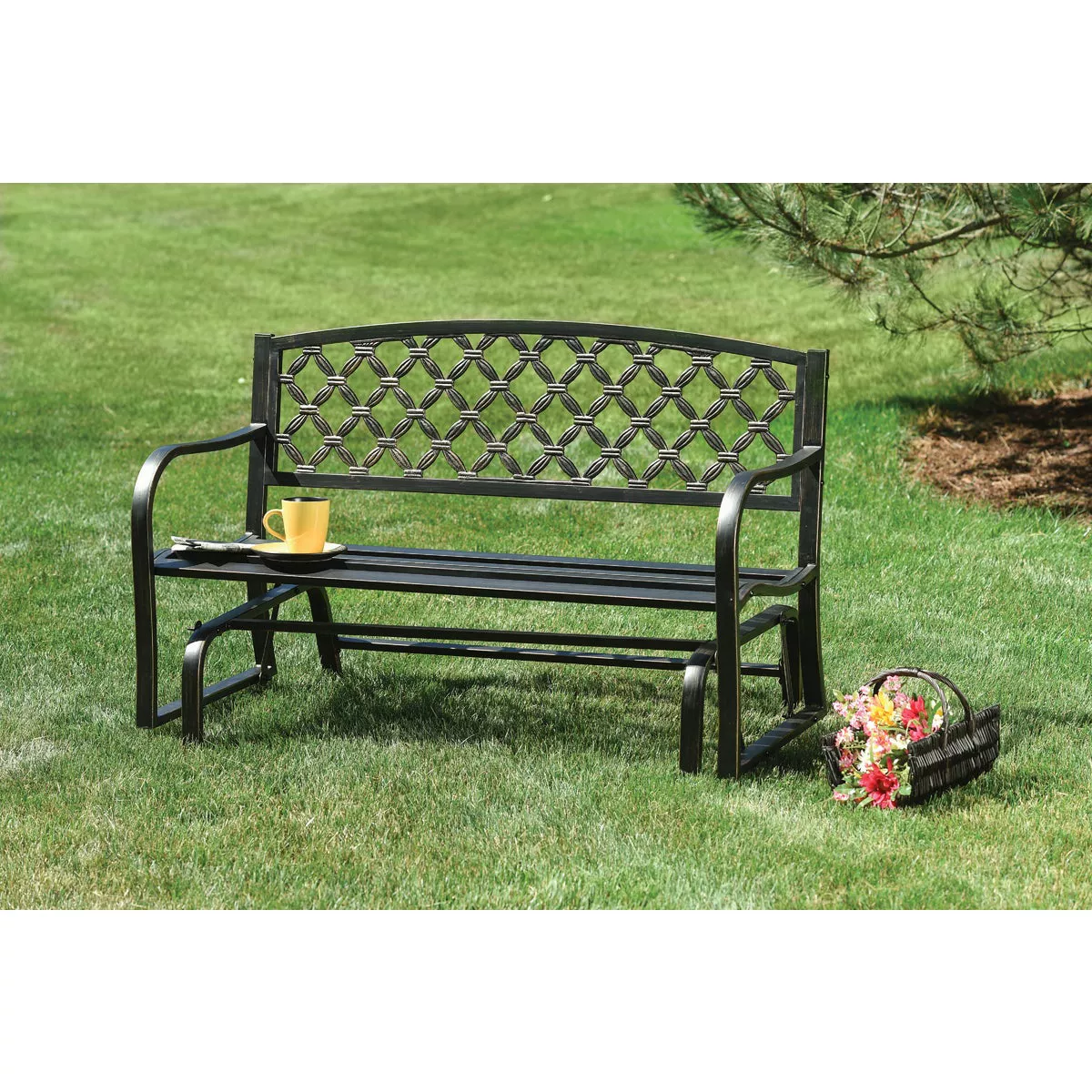 Outdoor Expressions Antique Bronze Steel Bronze Glider - photo 2