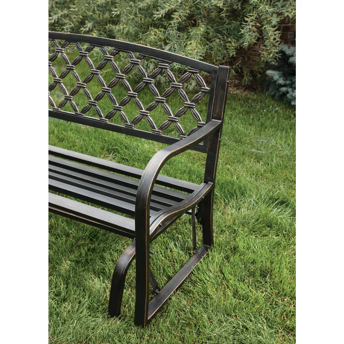 Outdoor Expressions Antique Bronze Steel Bronze Glider - photo 5