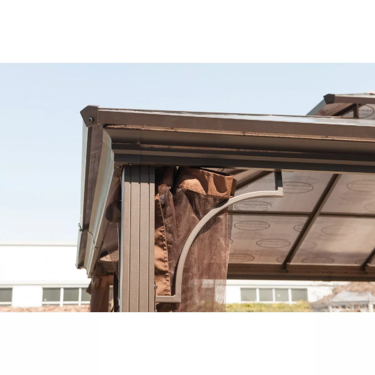 SunJoy 10 Ft. W. 10 Ft. H. x 12 Ft. L. Brown Steel Hard Top Gazebo - photo 5