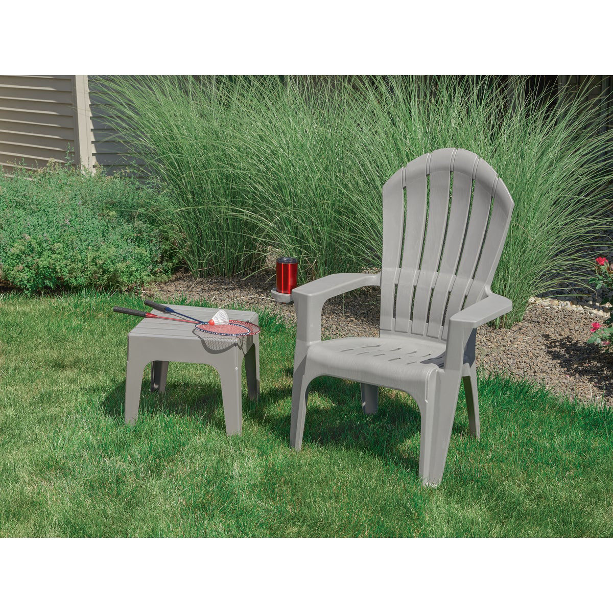 Adams Big Easy Gray Resin Adirondack Chair Do it Best