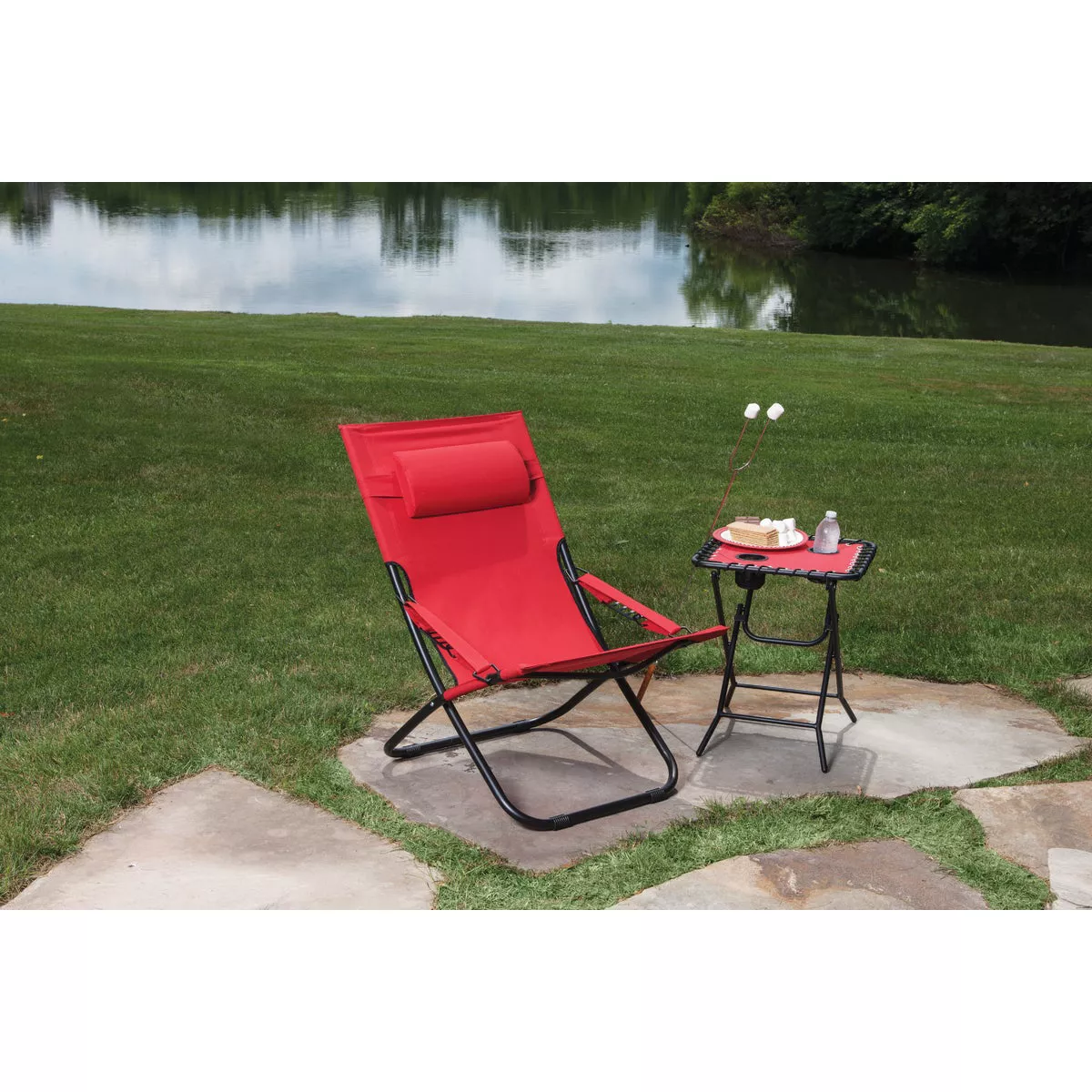 Outdoor Expressions Folding Red Hammock Chair with Headrest - photo 4