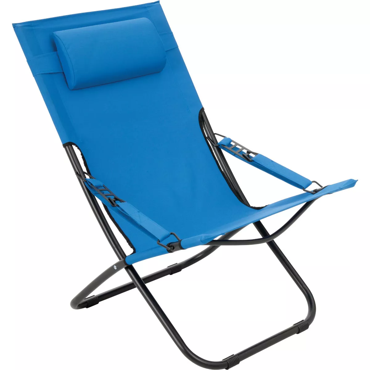 Outdoor Expressions Folding Blue Hammock Chair with Headrest