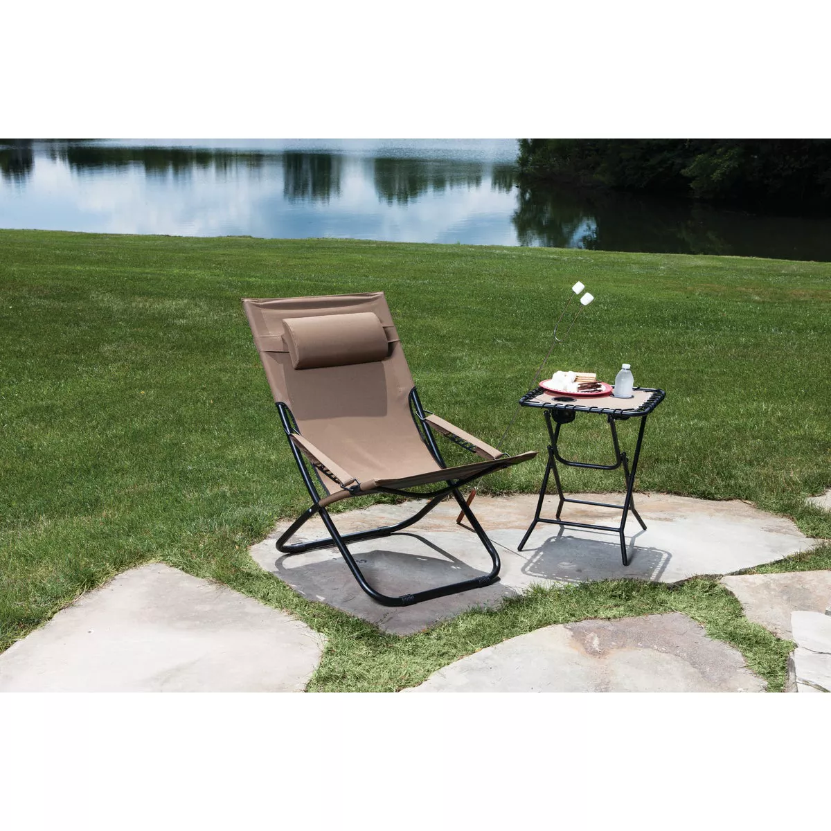 Outdoor Expressions Folding Tan Hammock Chair with Headrest - photo 4