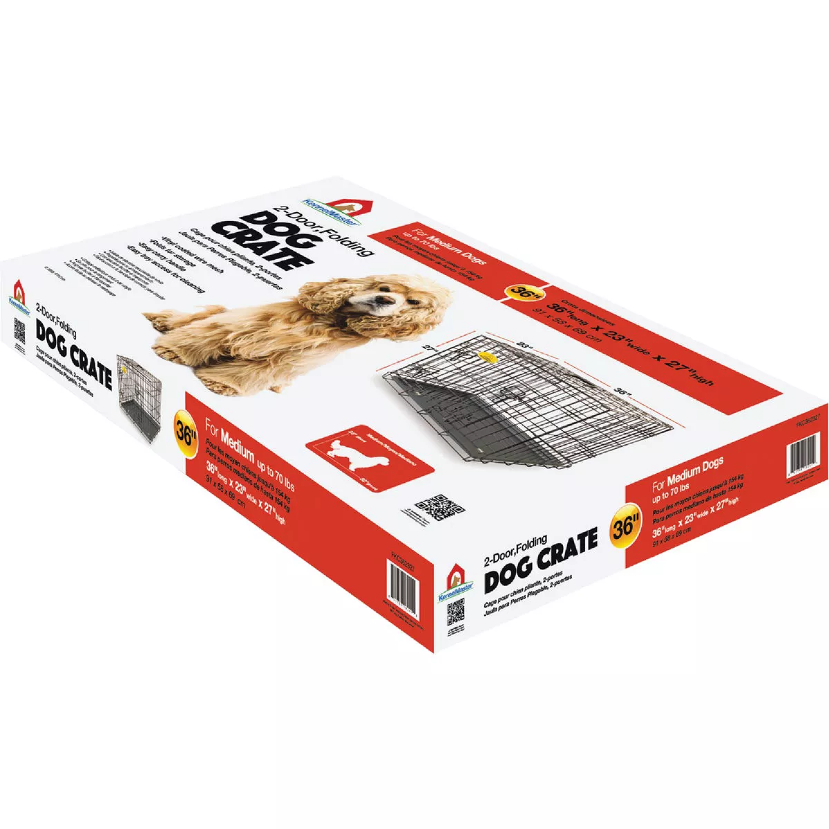 KennelMaster 23 In. W. x 27 In. H. x 36 In. L. Folding Kennel Crate - photo 5