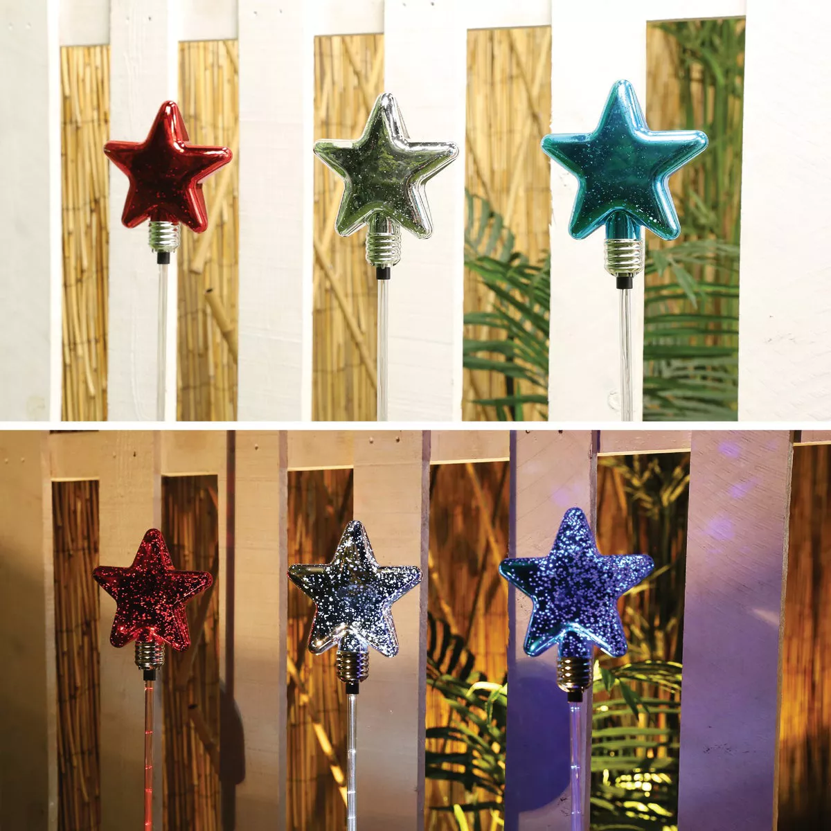 Alpine Solaris Patriotic Glass Star 35 In. H. Solar Stake Light - photo 2