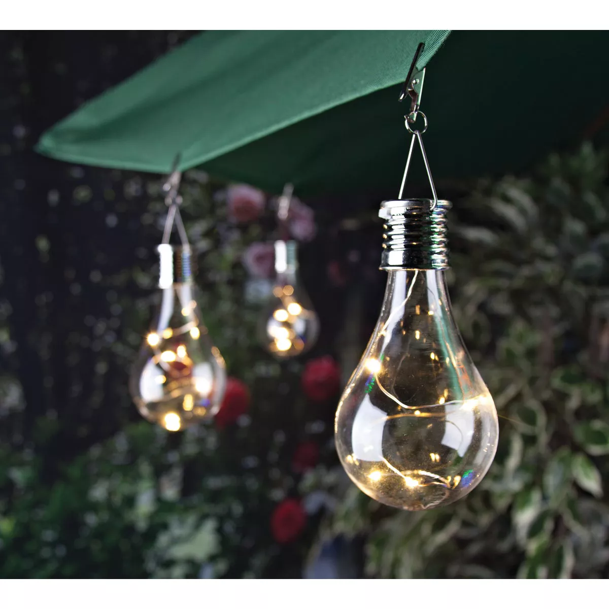 Gerson Everlasting Glow Clear Edison Bulb 5.5 In. H. x 2.75 In. Dia. Solar Light - photo 2