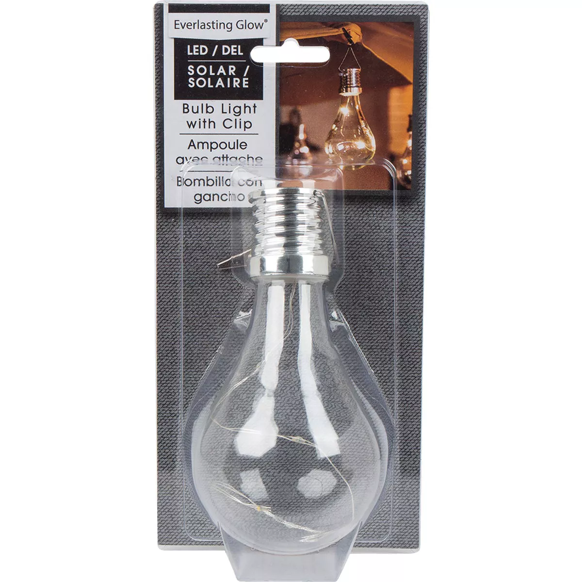 Gerson Everlasting Glow Clear Edison Bulb 5.5 In. H. x 2.75 In. Dia. Solar Light - photo 5