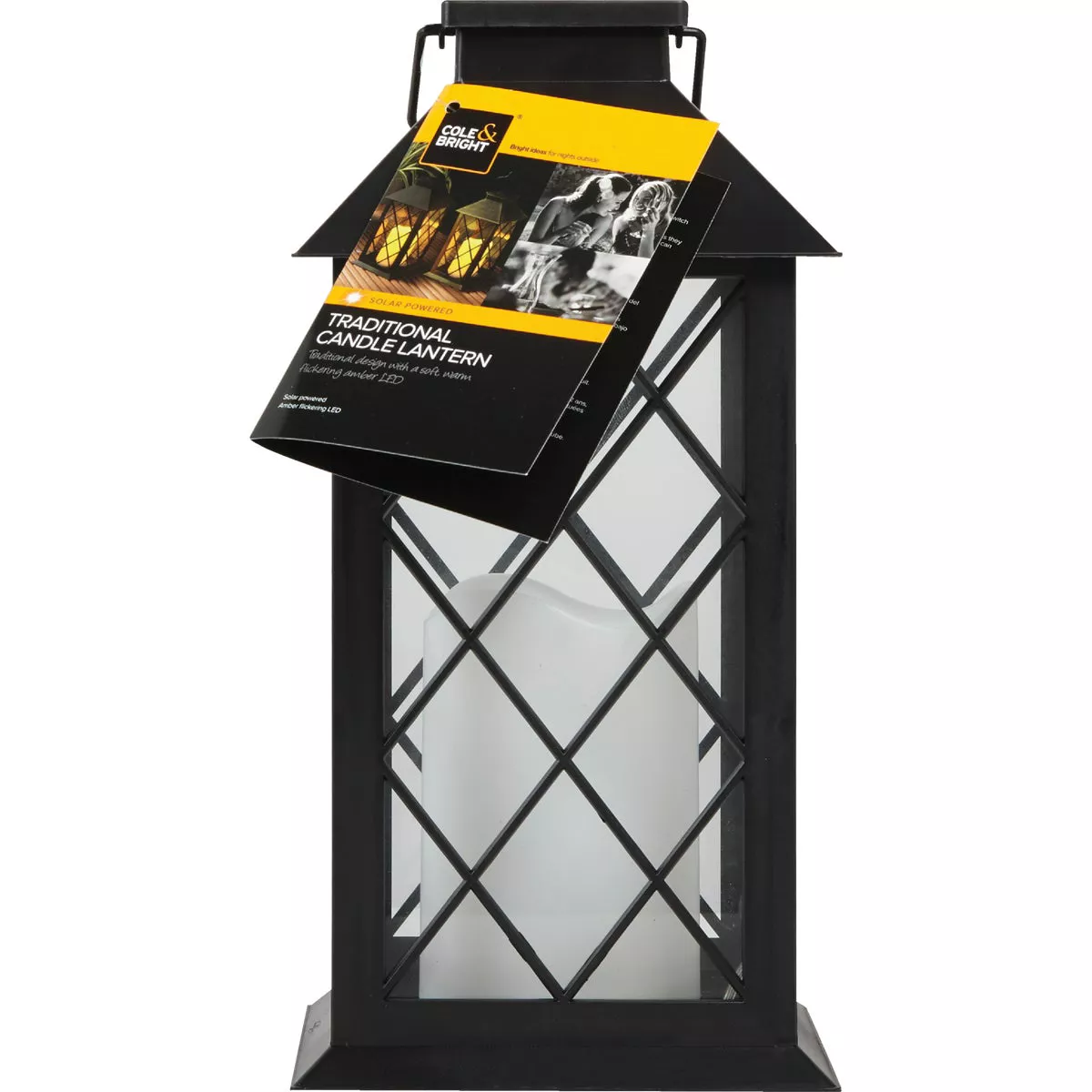 Gardman Cole and Bright 5.5 In. W. x 11 In. H. x 5.5 In. D. Amber Candle Light Plastic LED Solar Lantern - photo 2