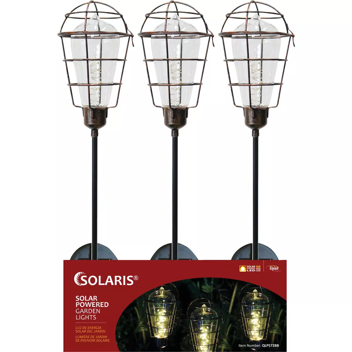 Solaris Metal Cage Edison Style 35 In. H. Solar Stake Light - photo 2