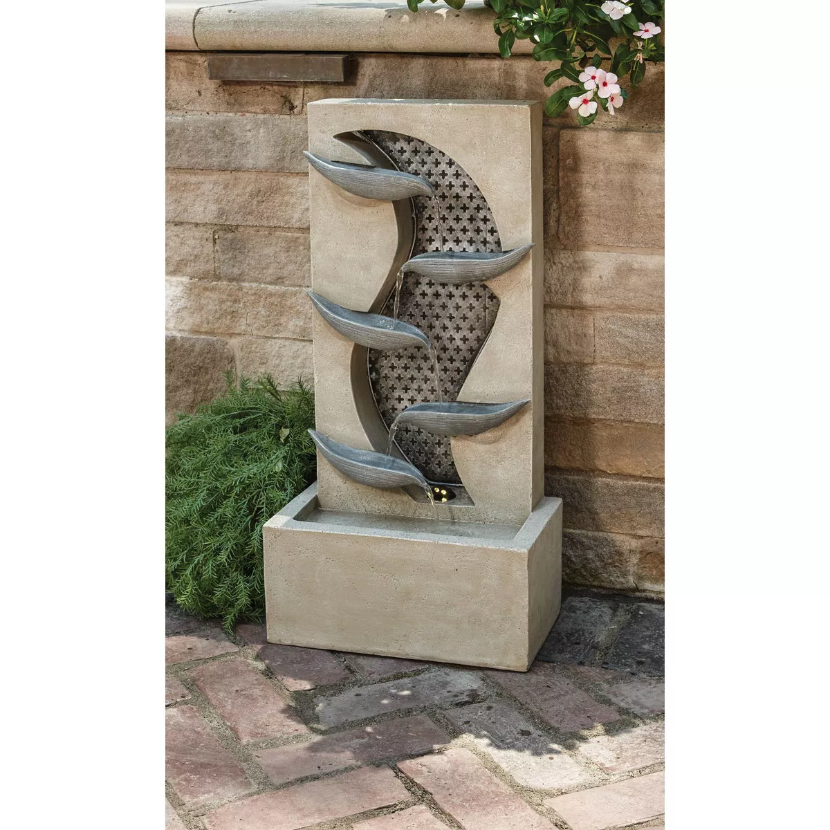 Best Garden 14 In. W. x 28 In. H. x 8.5 In. D. Polyresin Modern LED Fountain - photo 2