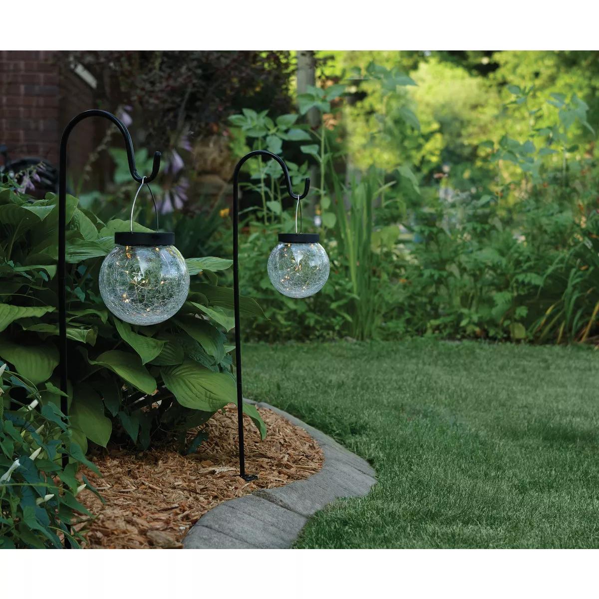 Outdoor Expressions Hanging Glass Globe 30 In. H. Solar Stake Light (2-Pack) - photo 2