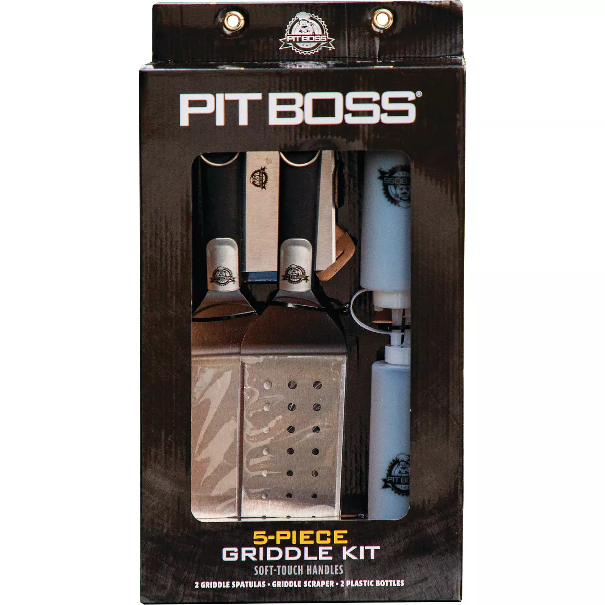 Pit Boss Rubber Handle Stainless Steel Blade 5-Piece Griddle Accessories Kit - photo 2