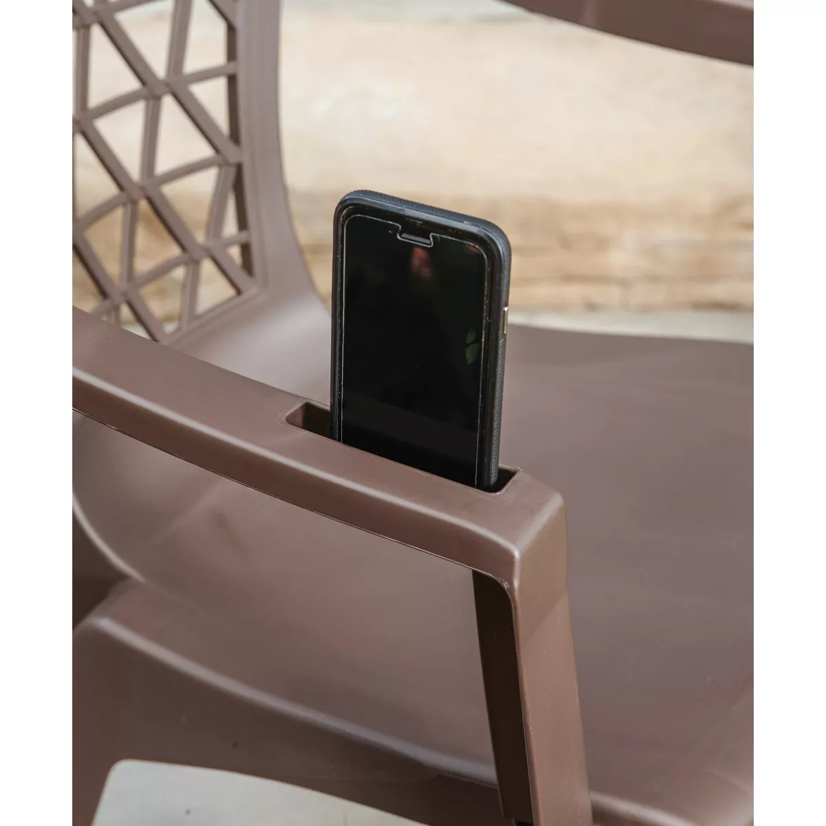 Adams Penza Earth Brown Resin Stackable Chair - photo 4