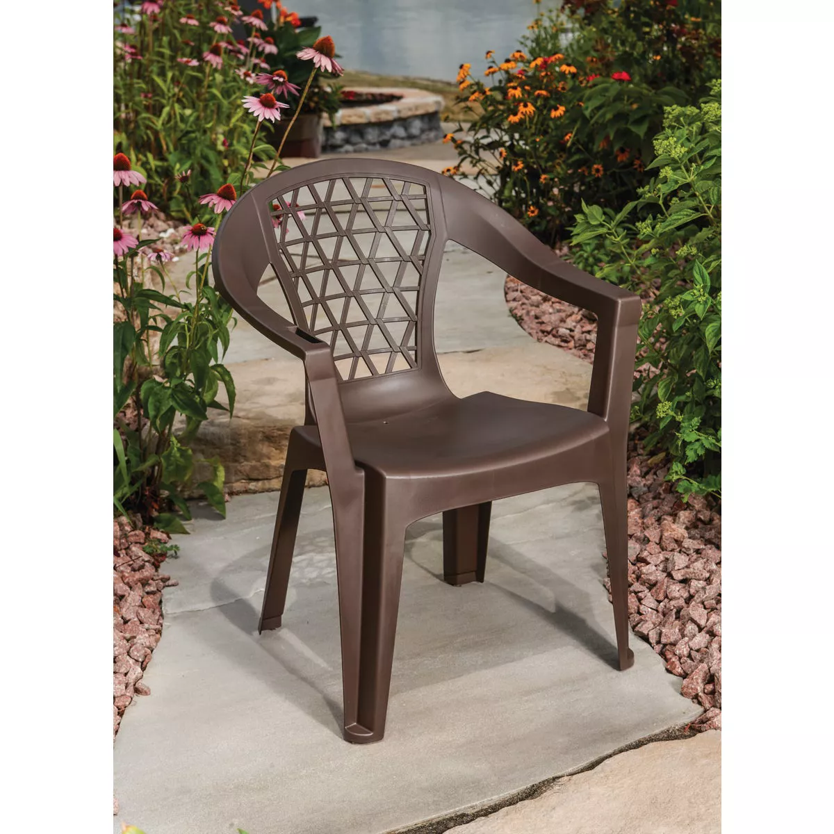 Adams Penza Earth Brown Resin Stackable Chair - photo 3