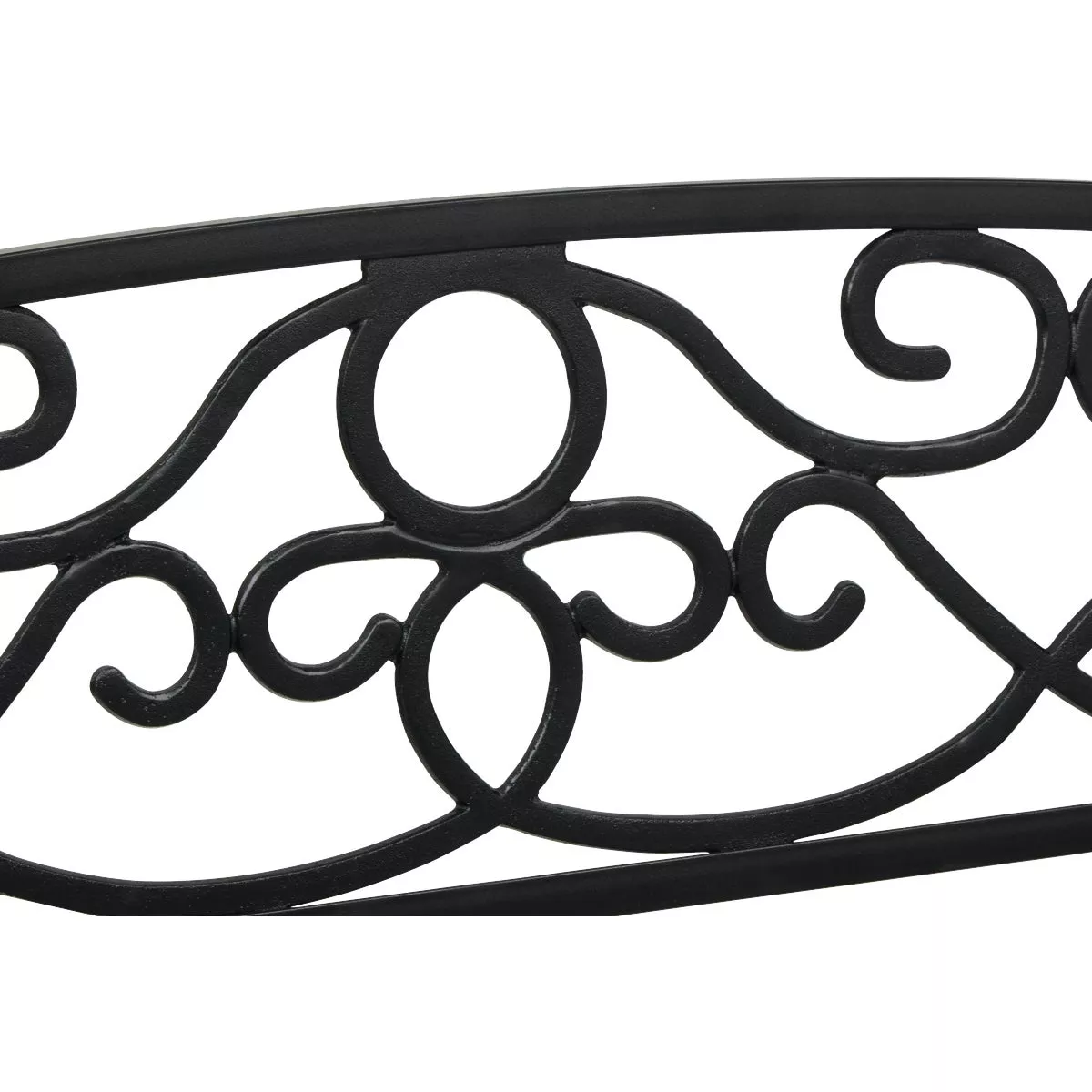 Outdoor Expressions 50 In. Black Steel Bench with Scroll Design - photo 2