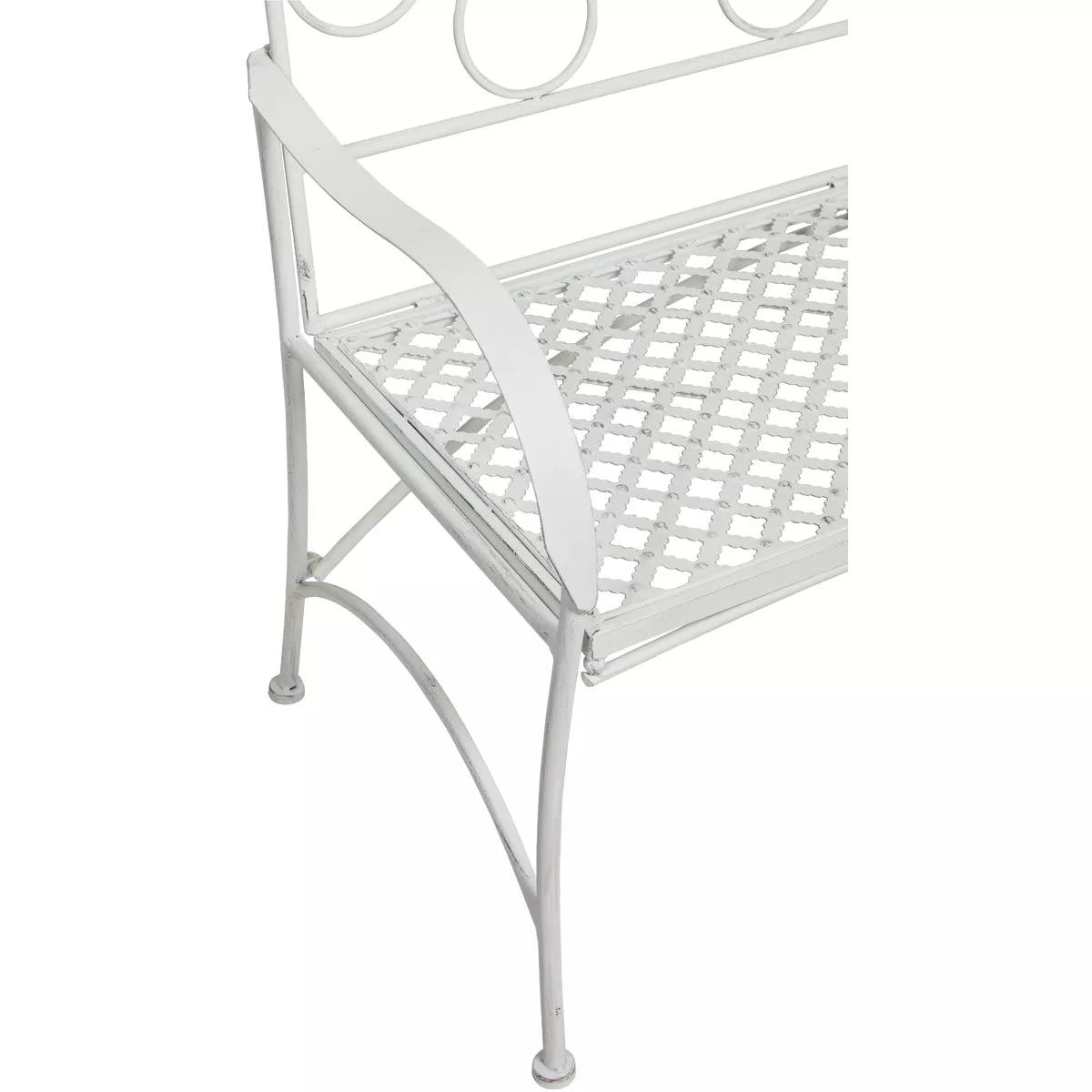 Alpine 45 In. L. White Iron Daisy Bench - photo 2