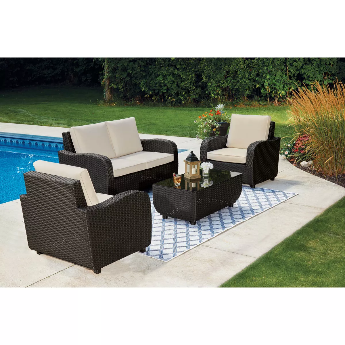 Outdoor Expressions 4-Piece Rattan Chat Set - photo 10