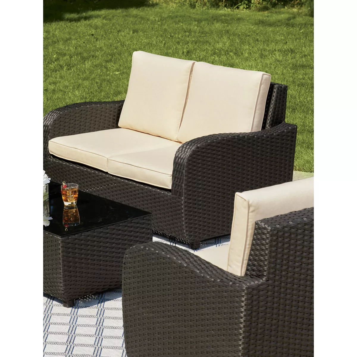 Outdoor Expressions 4-Piece Rattan Chat Set - photo 12