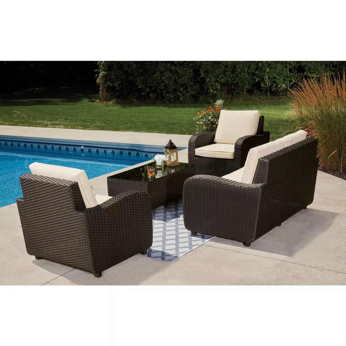 Outdoor Expressions 4-Piece Rattan Chat Set - photo 13
