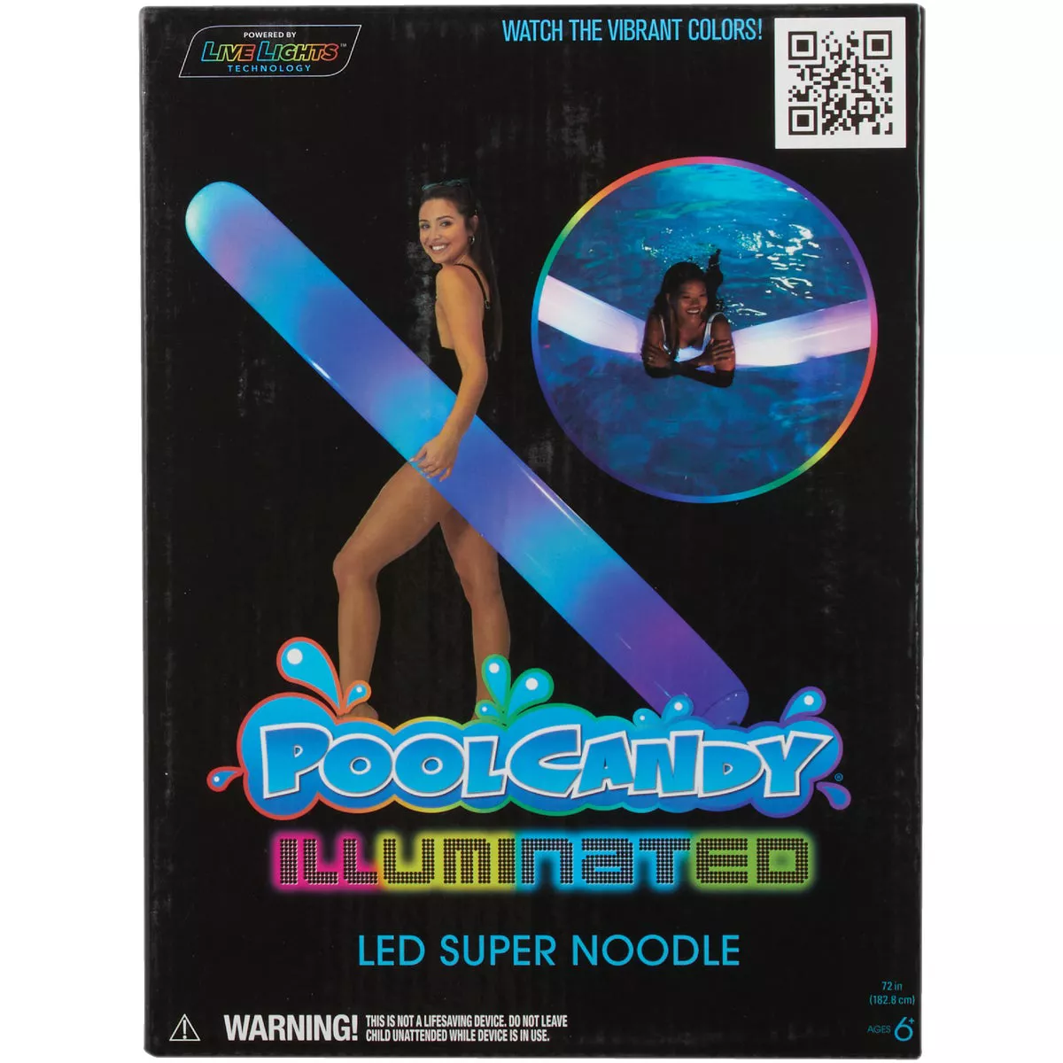 PoolCandy 72 In. Illuminated Giant Color Changing LED Super Pool Noodle Water Toy - photo 2