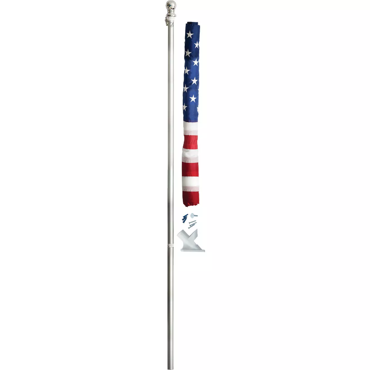 Valley Forge 2.5 Ft. x 4 Ft. Nylon American Flag & 5 Ft. Spinning Pole Kit